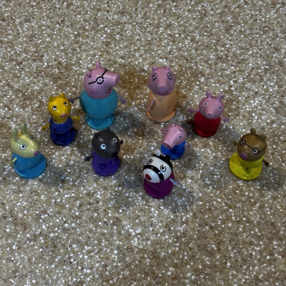 Vintage 2003 Peppa Pig Lot of 9 Mini‎ Figures Hasbro